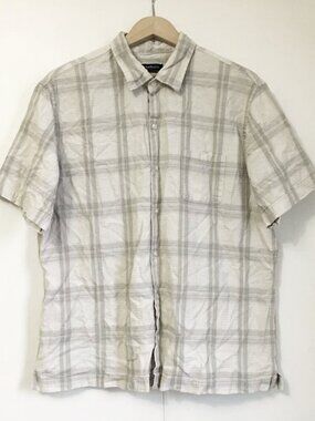 Van Heusen Plaid Seersucker Rayon Blend Button Down Shirt XL